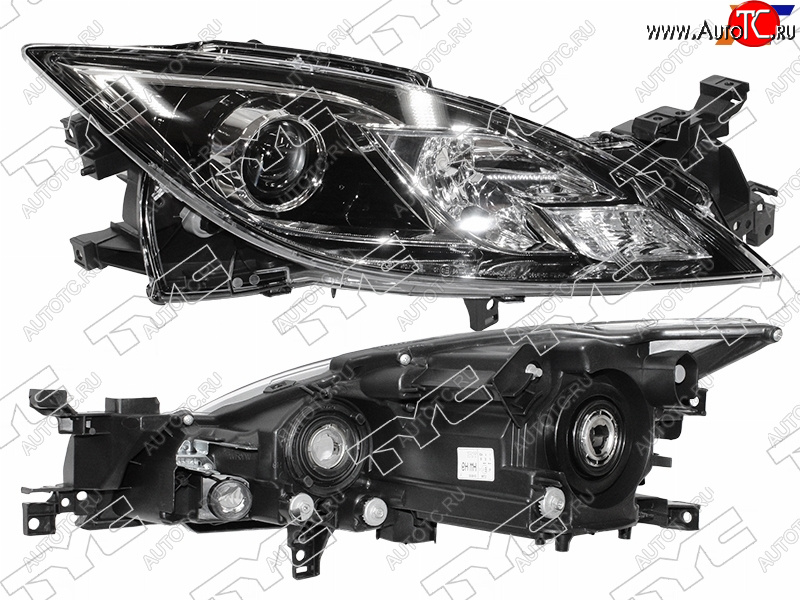 17 299 р. Фара правая (черная, под электрокорректор, Евросвет) TYC  Mazda 6  GH (2007-2010) дорестайлинг лифтбэк, дорестайлинг седан, дорестайлинг универсал  с доставкой в г. Москва