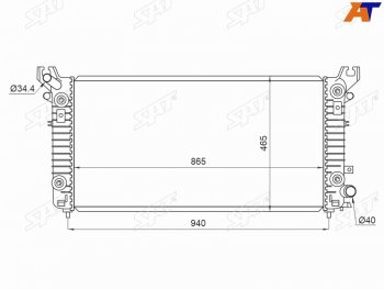 18 299 р. Радиатор охлаждающей жидкости SAT Cadillac Escalade GMTK2 джип 5 дв. короткая база (2015-2020)  с доставкой в г. Москва. Увеличить фотографию 1