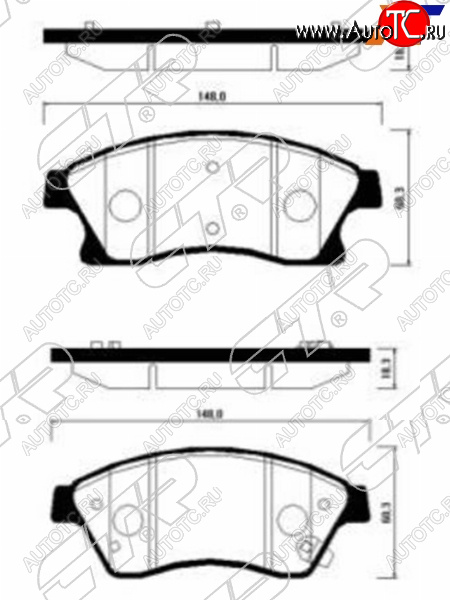 2 299 р. Копируемое: Колодки тормозные передние FL-FR SAT Chevrolet Aveo T250 седан рестайлинг (2006-2011) (диски 300 мм)  с доставкой в г. Москва