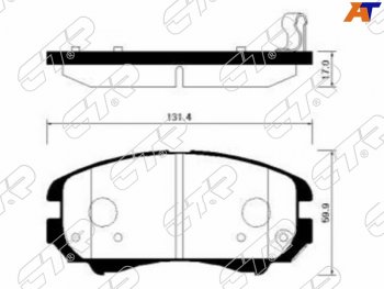 2 149 р. Колодки тормозные перед FR-FL SAT KIA Soul PS дорестайлинг (2014-2016)  с доставкой в г. Москва. Увеличить фотографию 1