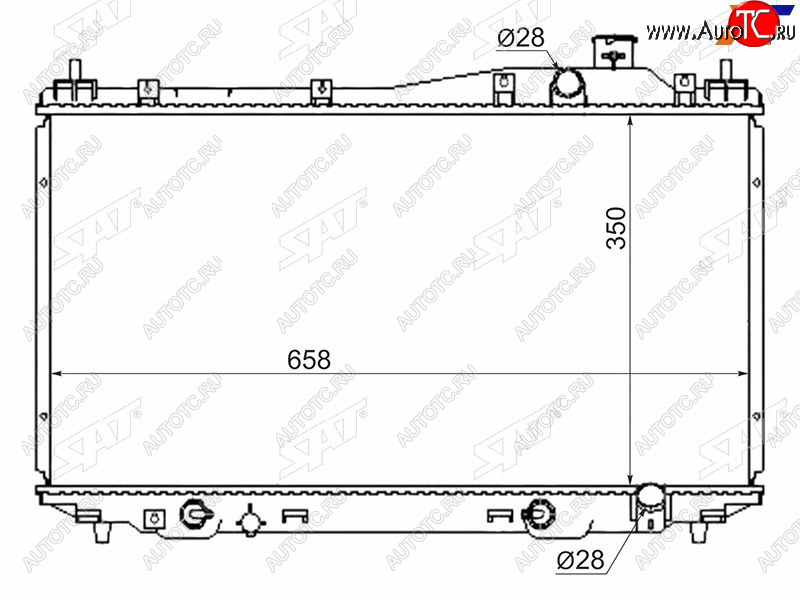 6 599 р. Радиатор SAT Honda Civic ES седан дорестайлинг (2000-2003)  с доставкой в г. Москва