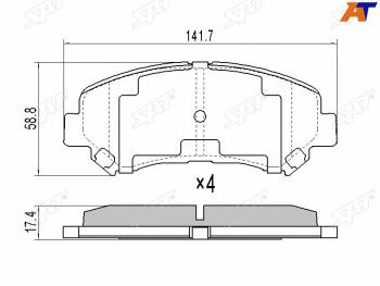 Колодки тормозные перед FR-FL SAT  Qashqai  1, X-trail  2 T31