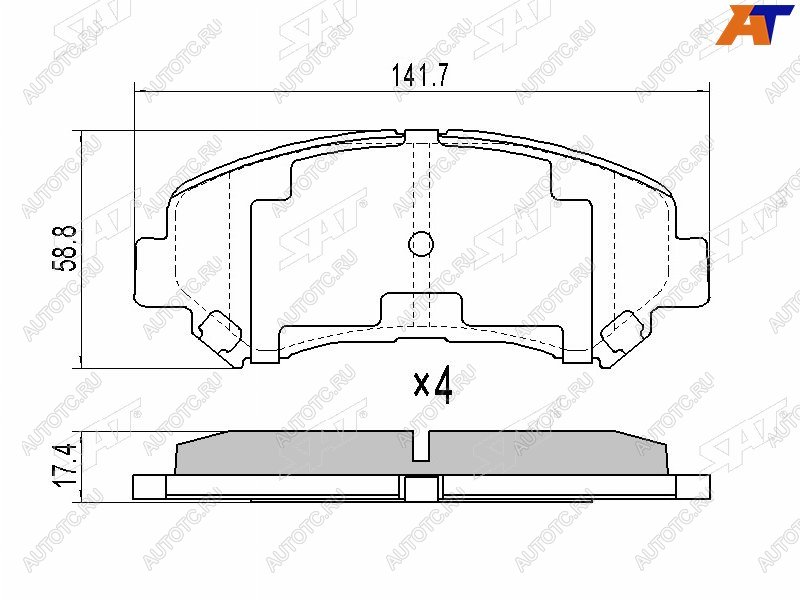 1 329 р. Колодки тормозные перед FR-FL SAT  Nissan Qashqai  1 - X-trail  2 T31  с доставкой в г. Москва