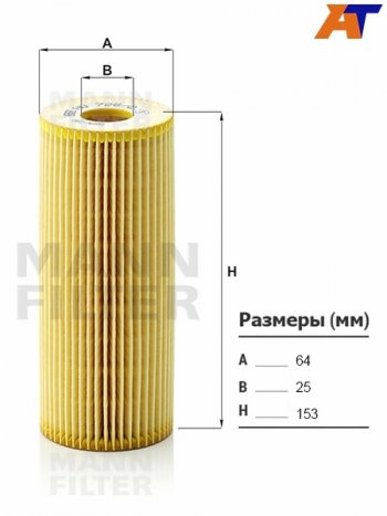 Фильтр масляный картридж дв 1.92.0 TDI MANN Volkswagen Passat B5.5 седан рестайлинг (2000-2005)