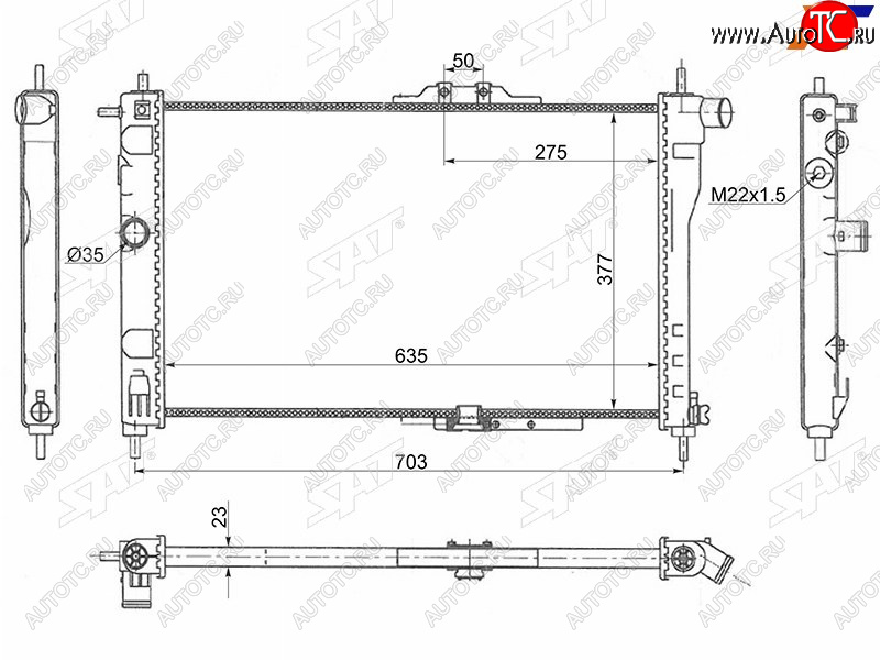 3 499 р. Радиатор охлаждающей жидкости SAT  Daewoo Nexia ( дорестайлинг,  рестайлинг) (1995-2015)  с доставкой в г. Москва