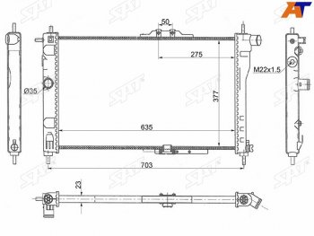 3 499 р. Радиатор охлаждающей жидкости SAT  Daewoo Nexia ( дорестайлинг,  рестайлинг) (1995-2015)  с доставкой в г. Москва. Увеличить фотографию 2