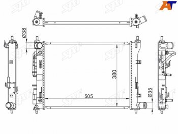 4 499 р. Радиатор охлаждающей жидкости SAT Hyundai Accent седан ТагАЗ (2001-2012)  с доставкой в г. Москва. Увеличить фотографию 1