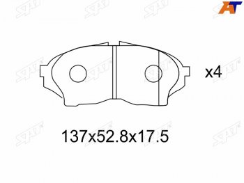 1 299 р. Колодки тормозные передние FR-FL SAT Toyota Cresta X100 рестайлинг (1998-2001)  с доставкой в г. Москва. Увеличить фотографию 1