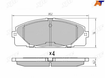 Колодки тормозные перед FL-FR SAT Toyota Hiace Regius (1997-2002)