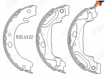 1 229 р. Колодки барабанные задние RH-LH SAT  Toyota Corolla ( E120,  E110,  E130) (2000-2007) седан дорестайлинг, седан рестайлинг, универсал дорестайлинг, универсал рестайлинг, хэтчбек 5 дв. дорестайлинг, хэтчбек 5 дв. рестайлинг, седан USA, седан рестайлинг, универсал рестайлинг, хэтчбек рестайлинг  с доставкой в г. Москва. Увеличить фотографию 1