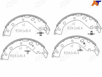 Колодки тормозные барабанные задние LH-RH SAT Toyota RAV4 CA20 3 дв. рестайлинг (2003-2005)