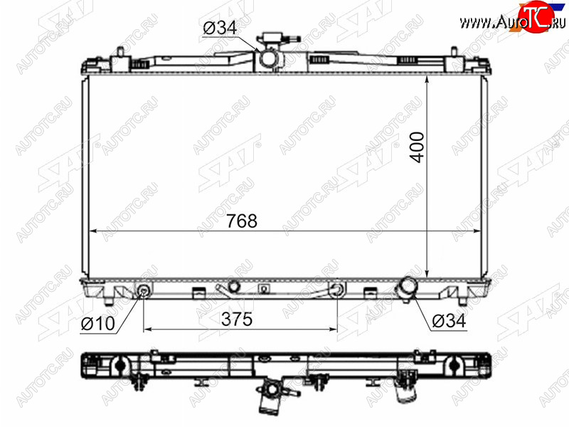 6 849 р. Радиатор SAT  Lexus ES250  XV60 (2012-2015), Lexus ES300h  XV60 (2012-2015), Lexus ES350  XV60 (2012-2018), Toyota Avalon  4 (2012-2018), Toyota Camry  XV50 (2011-2014)  с доставкой в г. Москва