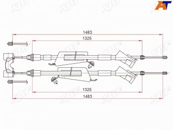 Трос ручного тормоза SAT Ford Focus 1 универсал дорестайлинг (1998-2002)