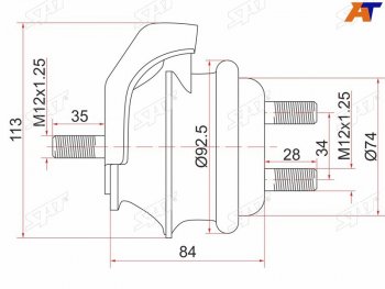 1 649 р. Опора двигателя FR SAT  Toyota Mark 2  X110 - Verossa  с доставкой в г. Москва. Увеличить фотографию 2