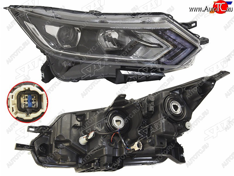 13 499 р. Фара правая ( галоген, LED) SAT Nissan Qashqai 2 J11 рестайлинг (2017-2022)  с доставкой в г. Москва