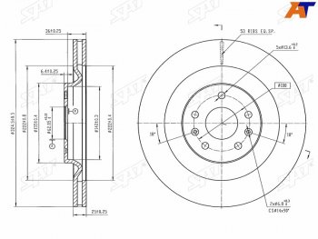 3 179 р. Диск тормозной задний Ø324mm SAT Chery Tiggo 8 PRO (2021-2024)  с доставкой в г. Москва. Увеличить фотографию 1