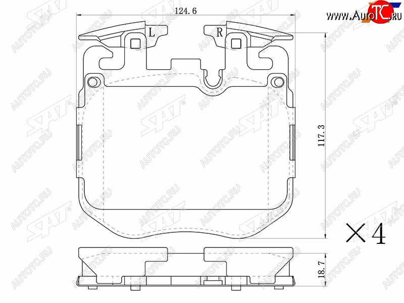 4 099 р. Колодки тормозные передние FL-FR SAT BMW X3 G01 дорестайлинг (2017-2021)  с доставкой в г. Москва