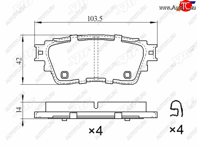 1 049 р. Колодки тормозные барабанные задние LH-RH SAT Mitsubishi Eclipse Cross GK дорестайлинг (2017-2021)  с доставкой в г. Москва