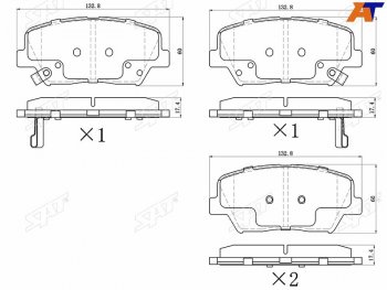 1 019 р. Колодки тормозные передние FR-FL SAT   Hyundai Creta ( GS,  SU) (2015-2022), Hyundai Santa Fe ( DM,  TM) (2012-2022), KIA Carens  RP (2013-2019), KIA Sorento  XM (2012-2015)  с доставкой в г. Москва. Увеличить фотографию 1