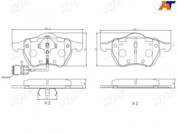 Колодки тормозные передние FL-FR SAT Audi 100 С4 универсал (1990-1995) ()