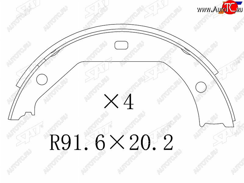 1 189 р. Колодки тормозные барабанные задние RH-LH SAT BMW 3 серия E46 седан дорестайлинг (1998-2001)  с доставкой в г. Москва