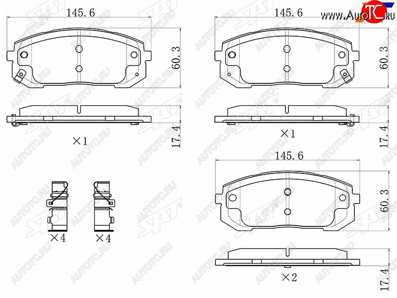 1 069 р. Колодки тормозные передние FR-FL SAT   Hyundai Sonata  DN8 (2019-2022), KIA K5  DL (2019-2022)  с доставкой в г. Москва