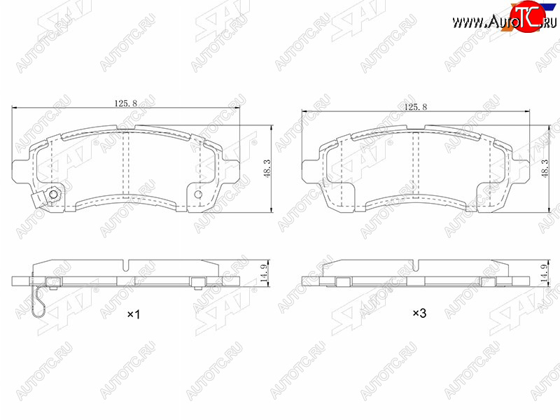 1 279 р. Колодки тормозные перед FL-FR SAT Mazda 2/Demio DE дорестайлинг (2007-2011)  с доставкой в г. Москва