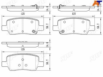 Колодки тормозные задние RH-LH SAT Hyundai Santa Fe TM дорестайлинг (2018-2021)