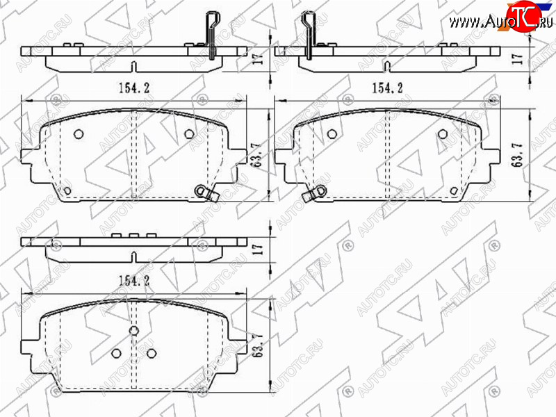 1 859 р. Колодки тормозные передние FR-FL SAT   Hyundai Santa Fe  TM (2018-2022), KIA Sorento  MQ4 (2020-2022)  с доставкой в г. Москва