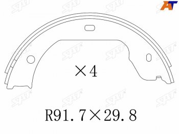 1 549 р. Колодки барабанные задние RH-LH SAT  BMW X5 ( E53,  E70,  F15,  G05) (1999-2022), Volkswagen Touareg  GP (2002-2010), Volkswagen Transporter  T5 (2003-2015)  с доставкой в г. Москва. Увеличить фотографию 1