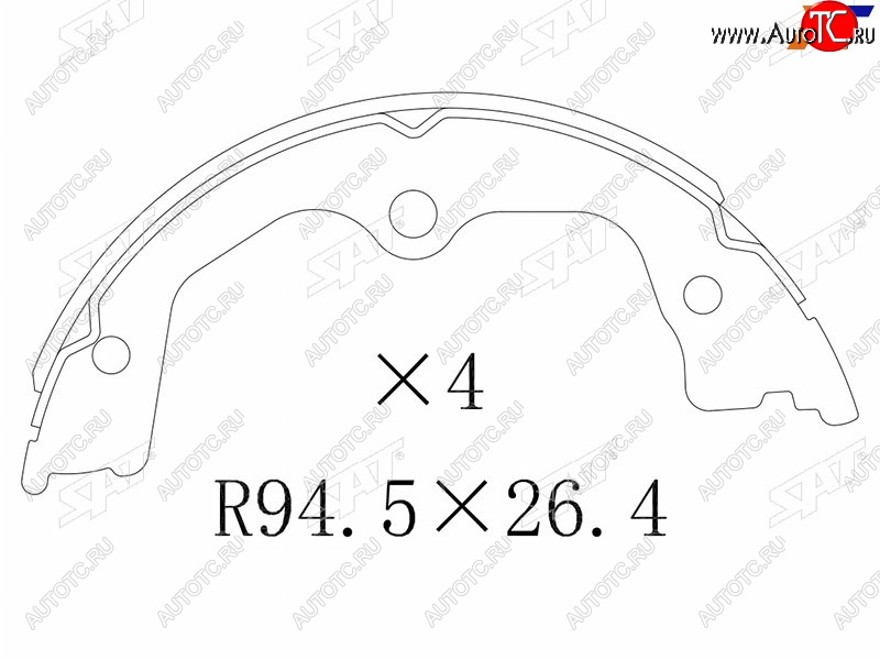 1 859 р. Колодки барабанные задние RH-LH SAT Honda Accord CU седан дорестайлинг (2008-2011)  с доставкой в г. Москва