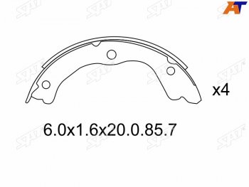 1 279 р. Колодки барабанные задние RH-LH SAT  Nissan Primera ( 3 седан,  3 универсал) - X-trail  1 T30  с доставкой в г. Москва. Увеличить фотографию 1