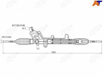 14 449 р. Рейка рулевая LHD SAT Toyota Carina T190 седан дорестайлинг (1992-1994)  с доставкой в г. Москва. Увеличить фотографию 1