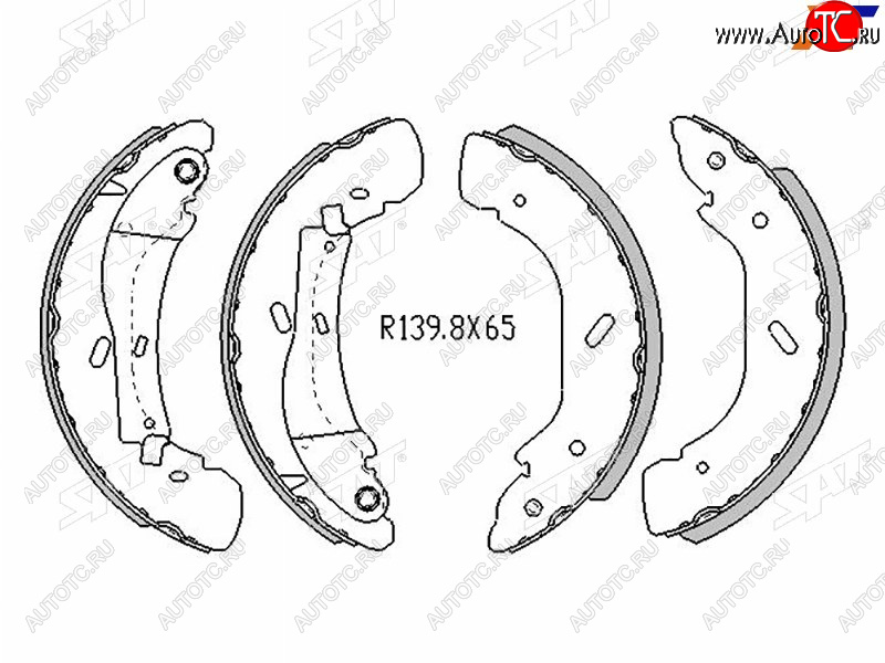 2 899 р. Колодки тормозные задние RH-LH SAT  Ford Transit (2000-2006) цельнометаллический фургон дорестайлинг (Диски 16)  с доставкой в г. Москва