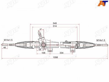 Рейка рулевая электрическая D=14 LHD SAT Toyota Corolla E120 универсал дорестайлинг (2000-2004)