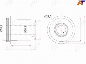 669 р. Сайлентблок переднего нижнего рычага FR SAT  Lexus GX460  J150 (2009-2022), Toyota 4Runner  N280 (2009-2025), Toyota Land Cruiser Prado  J150 (2009-2025)  с доставкой в г. Москва. Увеличить фотографию 1