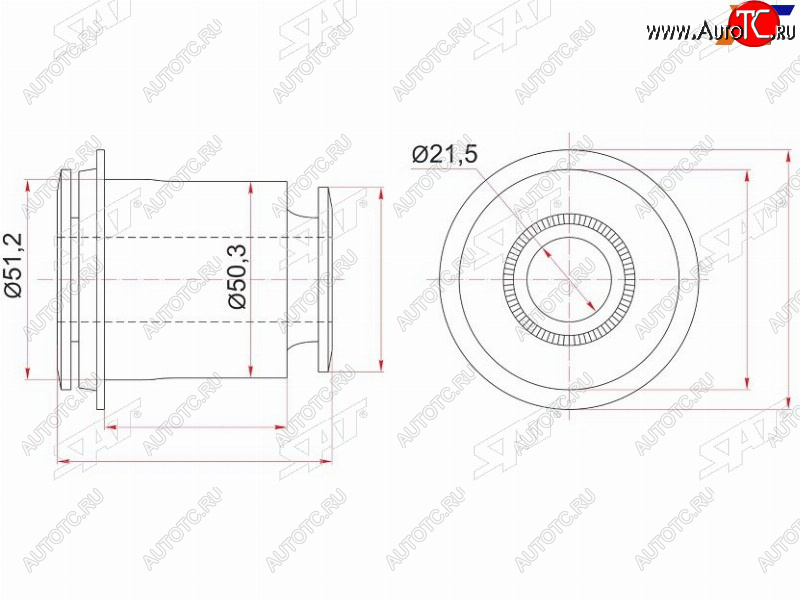 669 р. Сайлентблок переднего нижнего рычага FR SAT  Lexus GX460  J150 (2009-2022), Toyota 4Runner  N280 (2009-2025), Toyota Land Cruiser Prado  J150 (2009-2025)  с доставкой в г. Москва