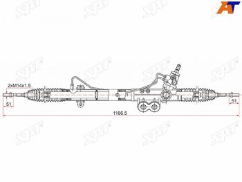 16 249 р. Рейка рулевая LHD SAT Nissan Navara 2 D40 дорестайлинг (2004-2010)  с доставкой в г. Москва. Увеличить фотографию 1