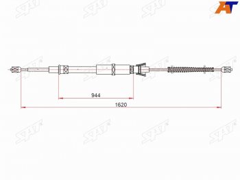 Трос ручного тормоза RH-LH SAT Skoda Octavia A5 рестайлинг универсал (2008-2013) ()