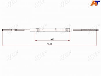 Трос ручного тормоза LH-RH SAT Volkswagen (Волксваген) Polo (Поло) ( Mk3,  9N1) (1994-2009) Mk3, 9N1 универсал дорестайлинг, седан дорестайлинг, хэтчбэк 5 дв. дорестайлинг, рестайлинг седан, рестайлинг, хэтчбэк 5 дв. ()