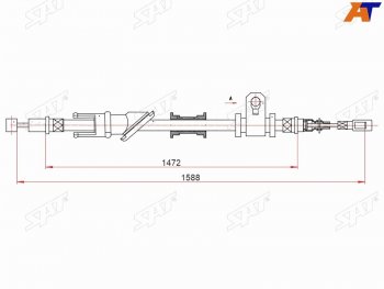 Трос ручного тормоза LH SAT Mitsubishi Lancer 9 1-ый рестайлинг седан (2003-2005)