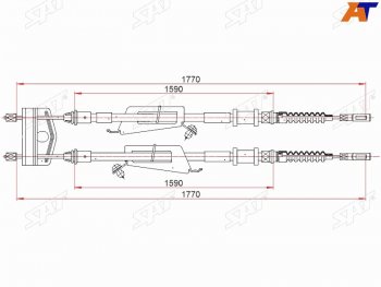 Трос ручного тормоза LH-RH SAT Ford Focus 1 универсал дорестайлинг (1998-2002)