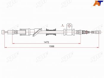 1 279 р. Трос ручного тормоза RH SAT  Mitsubishi Carisma - Lancer ( 8,  9)  с доставкой в г. Москва. Увеличить фотографию 1