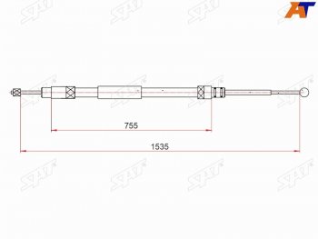 899 р. Трос ручного тормоза RH-LH SAT BMW 3 серия E91 универсал дорестайлинг (2004-2008)  с доставкой в г. Москва. Увеличить фотографию 1