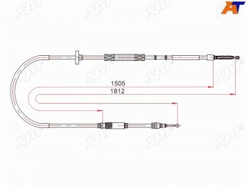 1 469 р. Трос ручника SAT  Audi A4 B5 8D2 седан дорестайлинг (1994-1997)  с доставкой в г. Москва. Увеличить фотографию 1