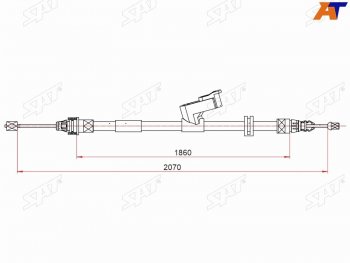 Трос ручного тормоза SAT Ford Mondeo Mk4,DG дорестайлинг, универсал (2007-2010)