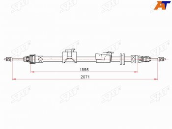 Трос ручного тормоза RH SAT  Galaxy  2, Mondeo, S-Max ( 1,  CJ)