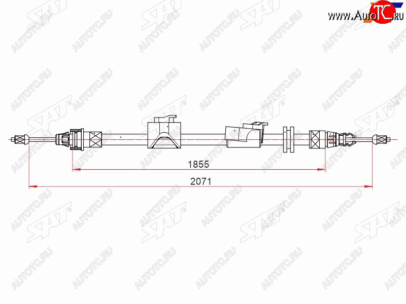 1 699 р. Трос ручного тормоза RH SAT Ford S-Max 1 рестайлинг (2010-2015)  с доставкой в г. Москва