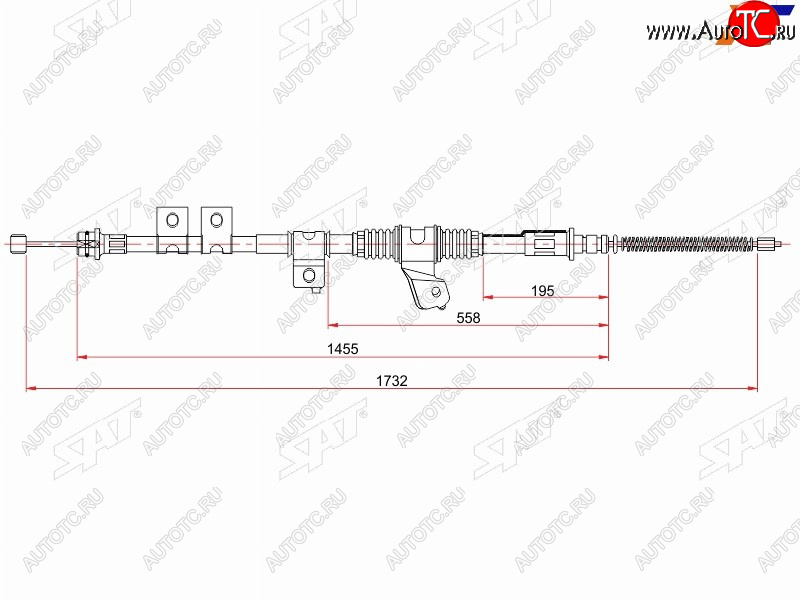 2 399 р. Трос ручника RH SAT   Mitsubishi Montero  V60 - Pajero ( 3 V70,  3 V60)  с доставкой в г. Москва