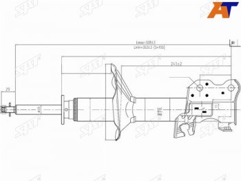 3 289 р. Стойка передняя LH SAT Nissan Almera Classic седан B10 (2006-2013)  с доставкой в г. Москва. Увеличить фотографию 1